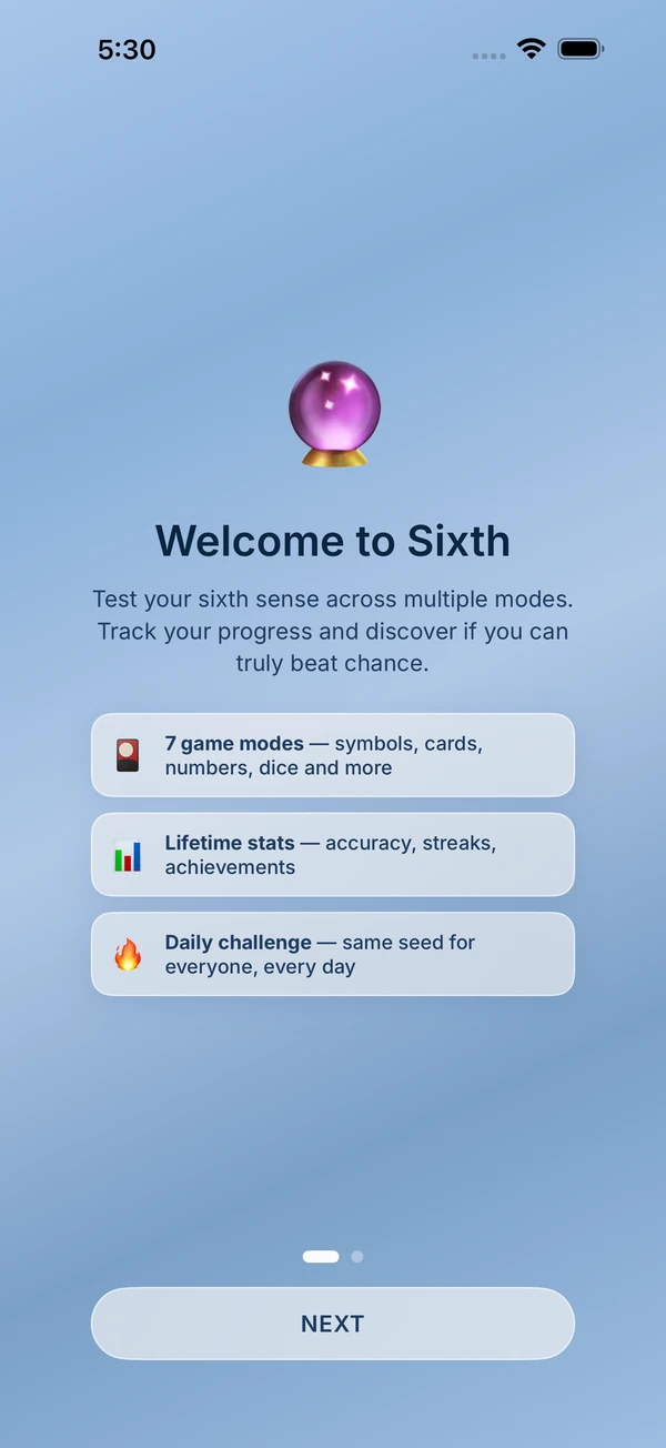 Sixth onboarding welcome screen
